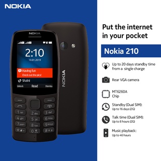 Nokia 210 Basic Mobile Phone 2.4” QVGA Display VGA Rear Camera 1020mAh Battery Original Phone