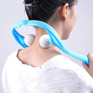 Neck Massager Therapy Neck and Shoulder Dual Trigger Point Roller Self Massage Tool