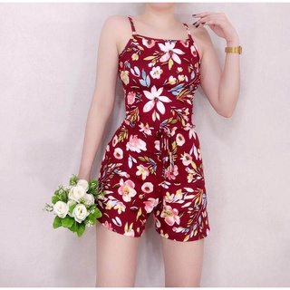 Bangkok Inspired Fashion Outfit Everyday Comfortable Wear Sleeveless Floral Jumpshort Womenue Appare (6)