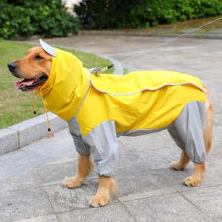 【Hot Models】Big Dog Raincoat Four-Legged Waterproof Medium Large Dog Golden Retriever Labrador Samo Dog Raincoat All-Inclusive Pet Clothes (1)