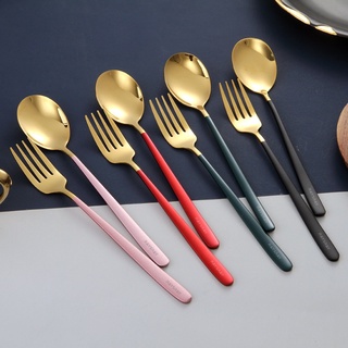 Tyrant Gold Spoon and Fork Creative Metal Cutlery Set 304 Stainless Steel Korean style