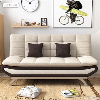 ❧▲✚【Happy shopping】 KIKI space-saving sofa bed 3-seater living room furniture thickened sponge four-