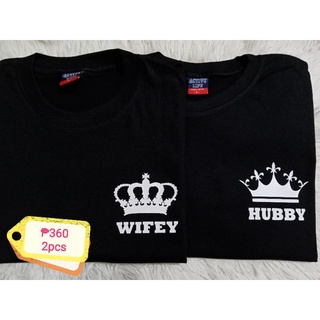 WIFEY HUBBY Couple Shirt (2pcs) Makapal cotton