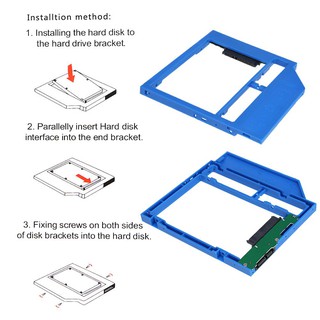 MA❤High Quality Universal 9.0mm 2nd HDD Caddy SSD Drive Bracket SATA 3.0 CD DVD Optical Bay (3)