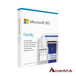 Microsoft 365 Family 1 Year Subscription | up to 6 people | up to 5 devices per person