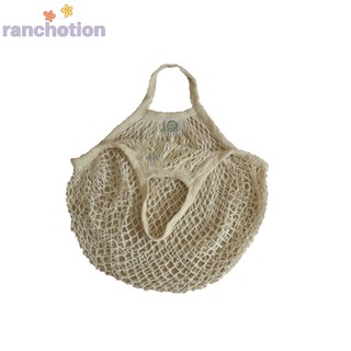 Cotton Outdoor Reusable Fruit Net Pocket Handbag Large Capacity Shopping Net Bag (1)