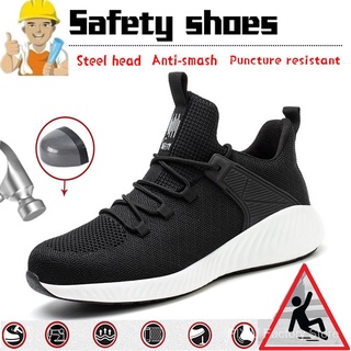 Big Size 37-48 Women Men safety shoes Work Boots Steel Toe Cap Puncture-Proof Midsole Industrial Construction Shoes Kasut keselamatan jM6I
