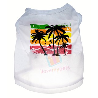 Drooling Dog Clothes Tropical Paradise Jersey, White