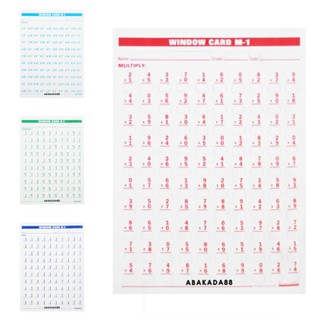 4pcs Window Card Addition Subtraction Multiplication & Division