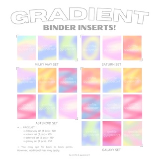 gradient binder inserts / fillers (a5) by rjmfile & gyujaecart (read description)