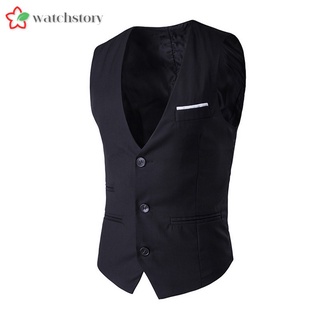 【spot goods】▪﹊WS❤ Fashion New Men Vest Slim Fit Suit Waistcoat Casual Slee