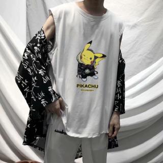 Men's Sleeveless Pikachu Print Shirt