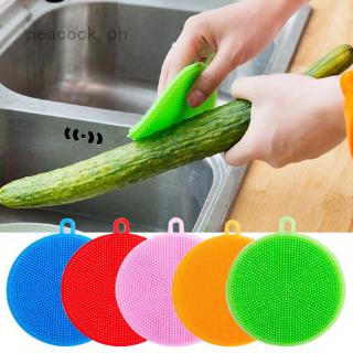 Multifunctional Kitchen Cleaning Brush Silicone Dishwashing Brush Circular Dish Washing Brush