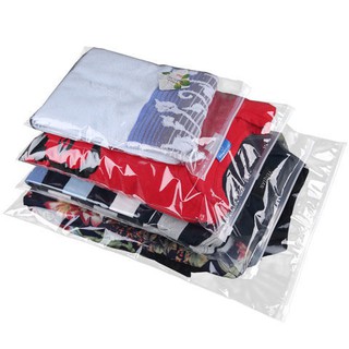 25*30cm Ready Stock Zipper Plastic Bag Transparent Frosted Clothing Zipper Bag Plastic Packaging Bag Sealed Storage