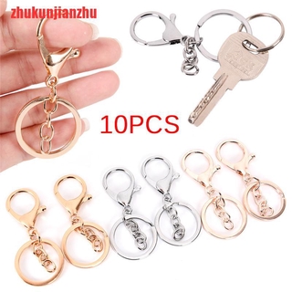 [zhukunjianzhu]10PCS DIY Key Rings Key Chain Jewelry Findings Lobster Clasp Keyr