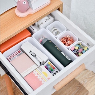 8pcs Set Organizer Box Trays Drawer Organizer Storage Box Tray Cutlery Cosmetics Stationery