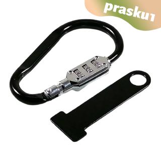 [COD]Helmet Lock with Extension. Heavy Duty Combination PIN Locking Carabiner Device to Secures Helmets, Jackets and Other Gear (Black)