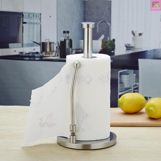 F&L Stainless Steel Paper Towel Holder Stand Rack Tissue Dispenser Plastic Wrap Preservative Film Holder Stand for Kitchen Bedroom Bathroom Countertop