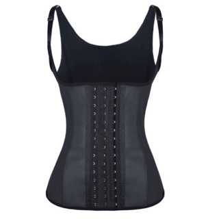 12-Boned Vest Latex Black (with adjustable straps)