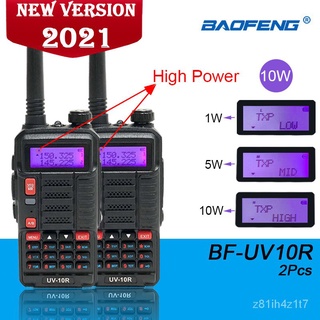 2021 UV-10R BAOFENG Radio 2Pcs Walkie Talkie Dual Band hf Transceiver USB Charging High Power 10W 2W