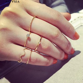 5Pcs/Set Wave Stack Above Knuckle Midi Rings for Lady