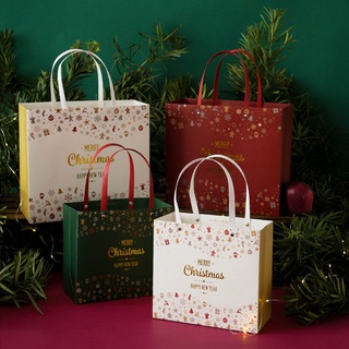 Christmas Eve Holiday Gift Bag Large Tote Bag Gift Packaging Bag with Souvenir Paper Bag