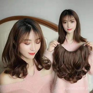 Wig Piece Wig Solid Fluffy Short Hair Piece Wig Women'sVLarge Wavy Curly Hair Wig Piece Invisible Seamless Hair Extension Fake Hair