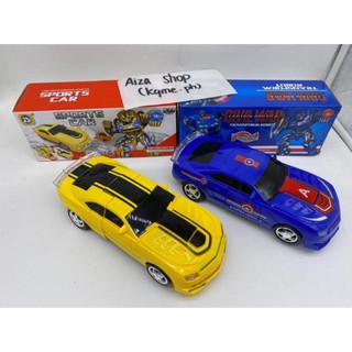 TOY CARTOY▤▽Car Change Robot Yellow-Bumblebee/Blue-CaptainAmerican/Black-Police with sounds & light