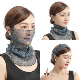 Face Mask Scarf UV Protection Mask Outdoor Riding Masks Protective Silk Scarf Handkerchief for Women