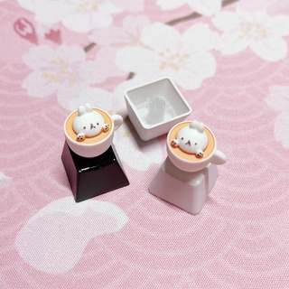Coffee Keycap keycaps for Mechanical Keyboard CherryMx Gateron Kailh Switch white black cute