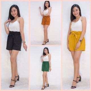 High Waist Casual Shorts with Front Tie (1)