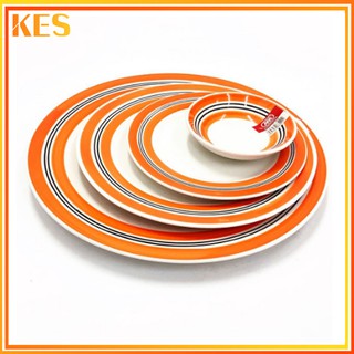Kes* Ceramic tableware orange plate bowl soup bowl rice bowl