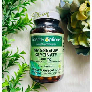 Healthy Options Magnesium Glycinate 400mg, 90 Vegetarian Capsules