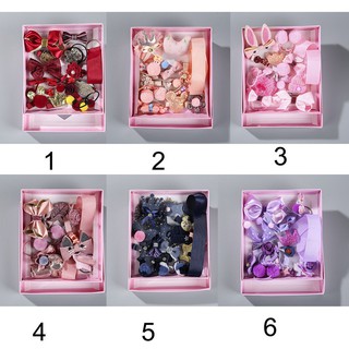 18 Pcs/Set Hair Clips Baby Headbands Accessories Bow Flower Hair Clip With Gift Box (3)