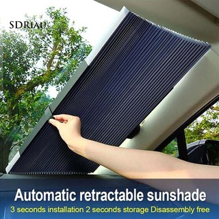 【Ready Stock】Automatic Retractable Car Front Rear Sunshade Heat Insulation Blinds