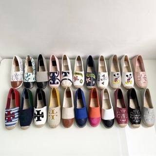 【Hot Sale !! 】Tory Burch Lady's New Multicolor Espadrille Fisherman's Shoes Flat Shoes