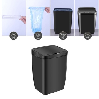 ☒Inductive Trash Can Trash Bin Automatic Smart Sensor Kitchen Bathroom Rubbish Bin Garbage Can Waste