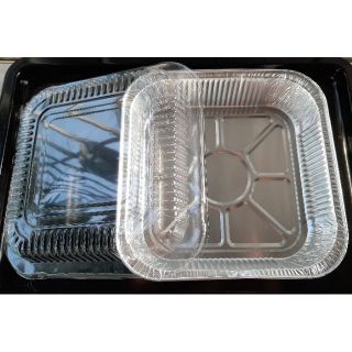 Aluminum foil tray with plastic lid sold by 10's 8x8 8x6 6.5x4
