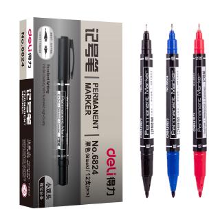 12pcs Marker Pen Oil Double Head 0.5mm 1mm Fast Dry Permanent Black CD Pen Office Stationery
