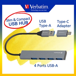 Verbatim USB Type-C 4-Port Hub with USB-A to Type-C Connector