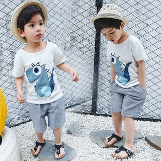 HIIU HOT Baby Boy Clothes Cartoon Tops+Shorts Outfits (6)