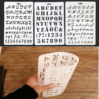 Letter Alphabet Number Hollow Stencils Painting Scrapbooking Paper Cards Craft