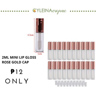 Mini Lip Gloss Rose Gold Cap 10pcs