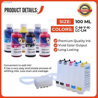 durable﹉❏✻Premium Sublimation Ink 100ml 6 Colors for Epson | Inktec Brand