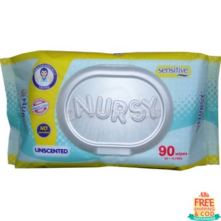 COD Nursy Baby Wipes Sensitive 80 + 10 Sheets FREE!