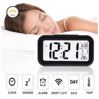 MABUHAYGROCERY Digital Backlight LED Display Table Alarm Clock Snooze Thermometer Calendar Time