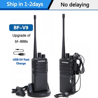 2pcs Baofeng BF-V9 Mini Walkie Talkie USB Fast Charge 5W UHF 400-470MHz Ham CB Portable Radio Set uv