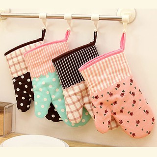 Kitchen Microwave Bake Gloves Pot Holder Cotton Oven Glove Cotton Oven Gloves With Hanging Loop