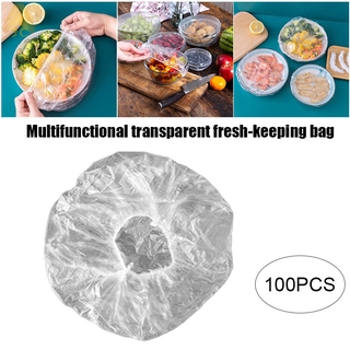 Fresh Keeping Bags 100pcs Sealing Bags Food Cover Elastic Stretch Adjustable Bowl Lids Universal Kitchen Wrap Fresh Keep