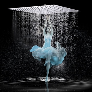 Luxury 12" Rainfall Shower Head Chrome Finished Square Rain Bathroom Stainless Steel Showerhead Ircb